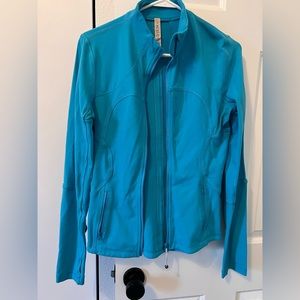 LULULEMON size 8 bright blue zip up jacket